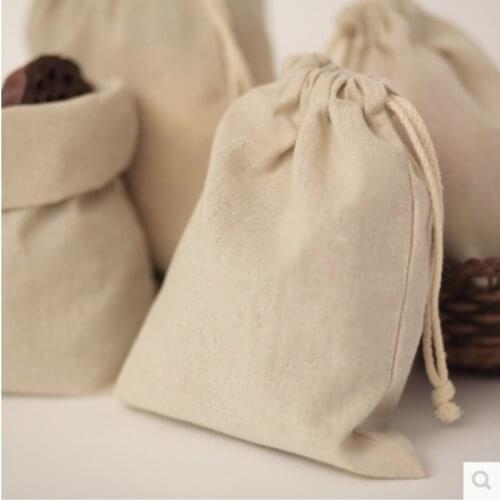 100pcs wholesale jute linen drawstring gift bags earphone jewelry packaging pouches for makeup bracelet