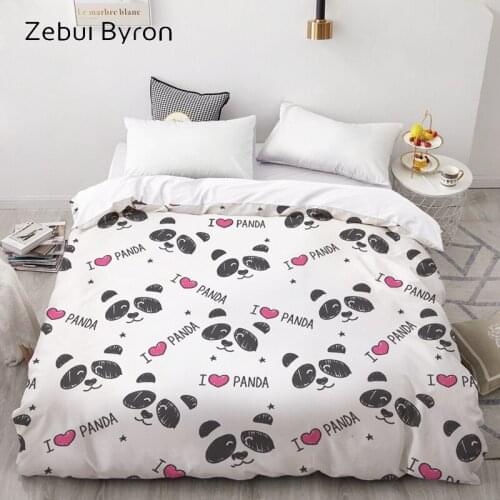 3D Print Custom Duvet Cover Panda,Comforter/Quilt/Blanket case Queen/King,Cartoon Bedding for kids/baby/children,drop ship