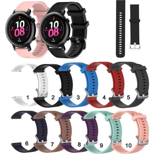 20mm Soft Silicone Strap Band for Huawei Watch GT2 42mm Honor MagicWatch 2 42mm