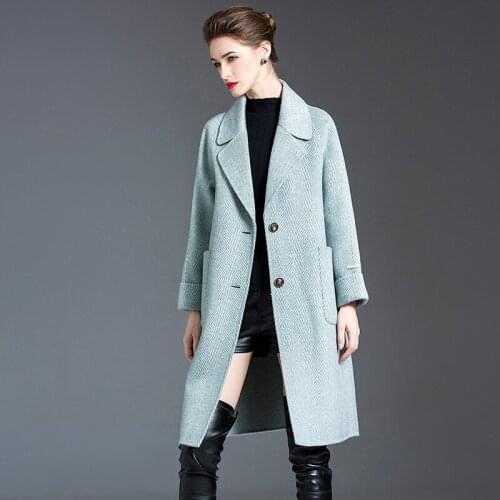 Luxury Winter Coat Women New Arrival Fashion Cashmere Coat Wool Outerwear Female Long Thickening Warm Woolen Trench Coat WPY1892