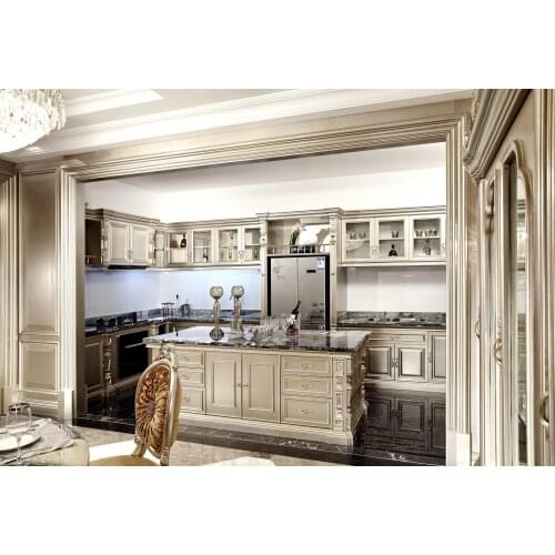 Luxury European Solid Wooden Kitchen Cabinet Designs