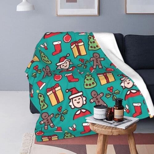 Christmas Red Holidays Blanket Fleece All Season Santa Multifunction Soft Throw Blanket for Home Car Bedspread