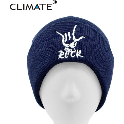CLIMATE Rock Rocker Beanie Rocker Mens Winter Hat Rock and Roll Streetwear Black Beanies Hat Warm Knit Beanie Hat Caps for Men