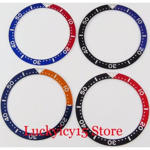 Blue Red Aluminum Alloy Watch Replacement Bezel Insert Ring fit 45mm Case
