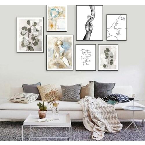 Nordic Abstract Minimalist Poster Leaf Plant Picture Wall Art Canvas Painting Figure Quote Home Decor Prints for Domitory Design