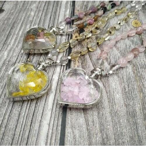 YA4082 Chips Stone Bottle Pendant Chips Stone Beads Knot Handmade Necklace