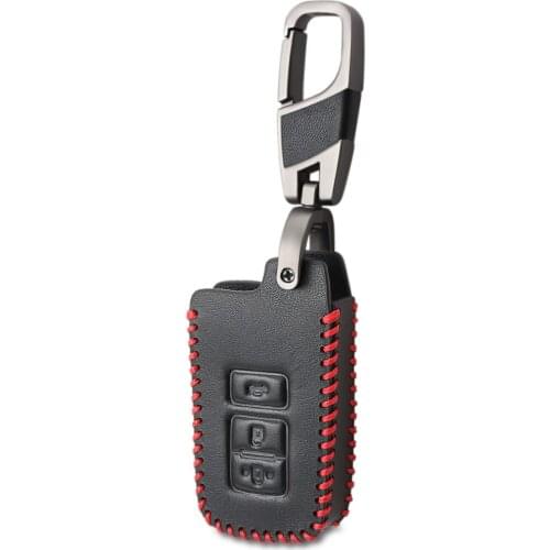 Car Remote Key Holder Protector 3 Button Leather Key Fob Shell Cover CaseFor Toyota Camry Corolla Avalon Rav4 Land Cruiser