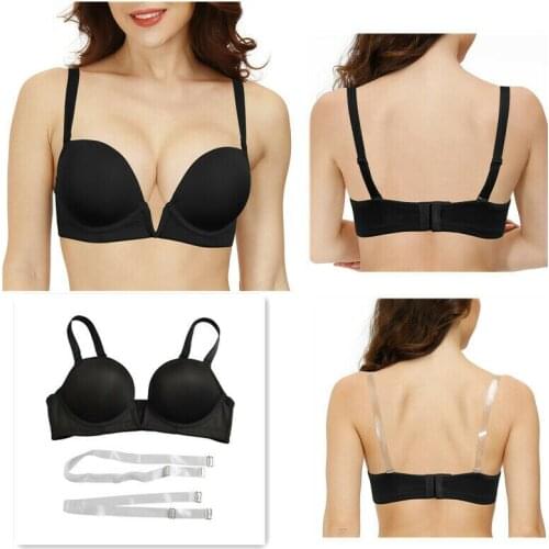 New Sexy Bras For Women Push Up Ultra Thick Padded Underwire Silicone Everyday Straps Plunge 32 34 36 38 40 42 A B C D E