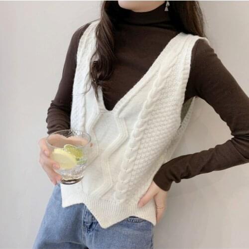 Womens V-Neck Knitted Sweaters Vests Sleeveless Casual Pullover Top Waistcoat Shrugs