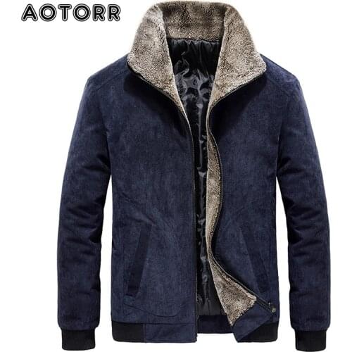 Winter Mens Parkas Warm Thick Windbreaker Male Bussiness Casual Padded Jackets Retro Fur Collar Coat Khaki Outwear Size 6XL