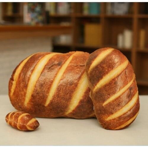 1pcs 40cm Kitchen Bread Simulation Bread Pillow Printed Butter Bread Pillow Plush Toy