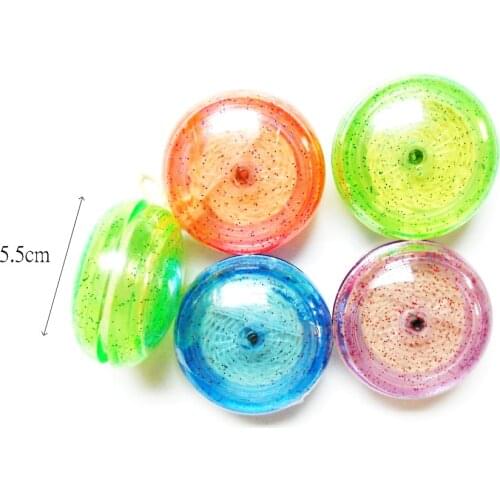 12 pc 55mm Transparent E1152 Yoyo Yo-yo Gift Kids Boys Game Pocket Lucky Birthday Party Favors Pinata Bag Filler Toys carnival