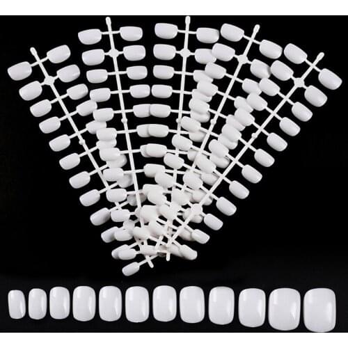 120 pcs Children Fake Nails White Beige Short Full Cover False Nail Nail Extension Tips For Kids 12 Sizes White / Beige