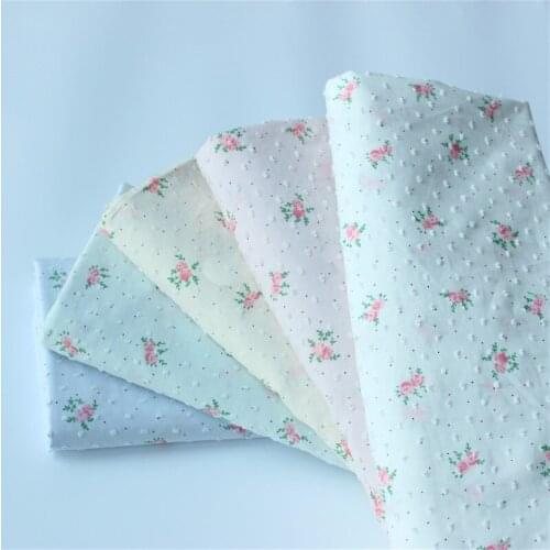 145x50cm Rose Woven Cotton Jacquard Cut Sewing Fabric, Making Classic Small Floral Childrens Clothing Fabric