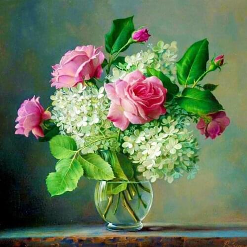 2018 Diamond Painting Flower Pictures Of Rhinestones Diamond Mosaic Sale Home Decoration Diamond Embroidery Full round painting