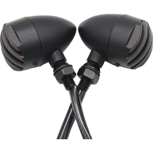 2X Metal Bullet Black Amber Bulb Motorcycle Turn Signal Light led blinkers flashing For Harley Honda Yamaha Kawasaki Suzuki BMW
