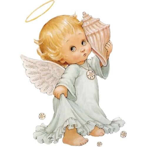 5D Diy Diamond Painting Cross stitch Angel Listen Shell Full Square/Round Diamond Embroidery Needlework Rhinestone Mosaic Crafts