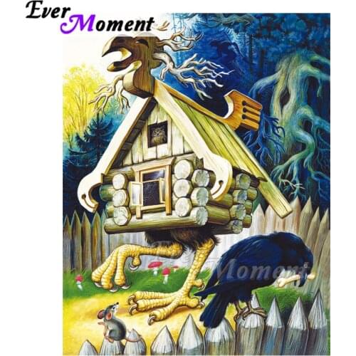 Ever Moment Diamond Painting Bird House Tree Artwork Handmade Picture Rhinestone Diamond Embroidery Cross Stitch Decor ASF1889