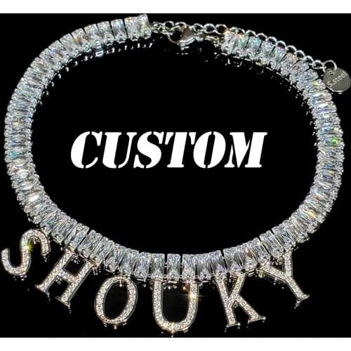 Icy Custom Letters Charm Anklet Personalised Bling Bling Initial Name Anklet Personalize Nameplate Jewelry For Her Drop Shipping