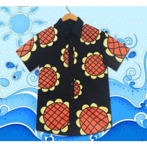 ONE PIECE Monkey D Luffy Cosplay Costume Anime Sunflower Short Sleeve Shirt