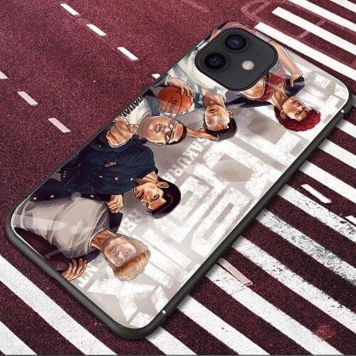 For Temepred Glass TPU Cover basketball Slam Dunk shohoku case for iPhone 11 12 mini PRO MAX SE 2020 6 6s 7 8 Plus X XR XS