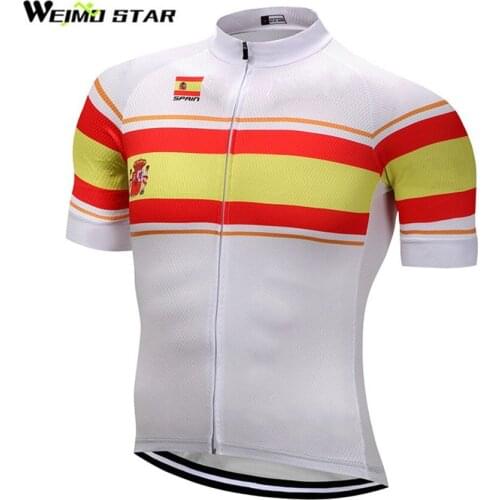 Spain Type Cycling Jersey WEIMOSTAR Men Bicycle Short Sleeve Bicycle Clothing Ropa Maillot Ciclismo Racing Bike Jersey Shirt