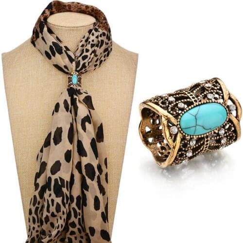 Artificial Turquoise Rhinestones Scarves Buckle Shawl Clips Accessories Jewelry gift for women