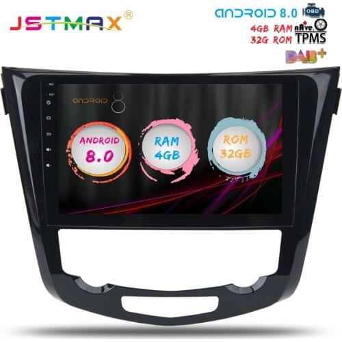 JSTMAX 10.2" Android 8.0 Car GPS Radio Player for Nissan X-Trail /Qashqai 2014 2015 2016 2017 4GB+32GB Stereo Multimedia DAB