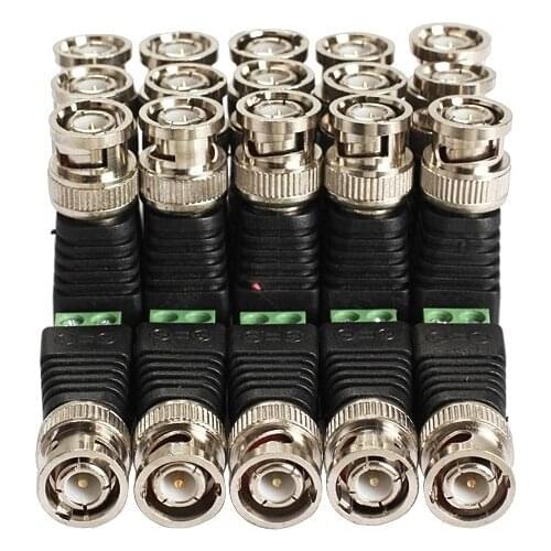 Lots of 20 pcs Coax CAT5 To Camera CCTV BNC Video Balun Connector Adapter