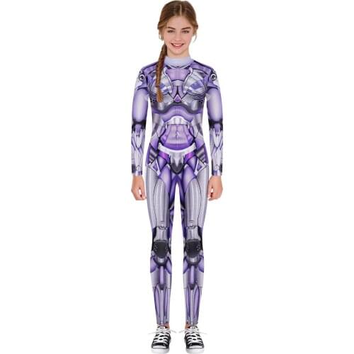 Halloween cosplaynew skeleton digital print children Halloween play costume slim cosplay jumpsuitVispera de Todos los Santos