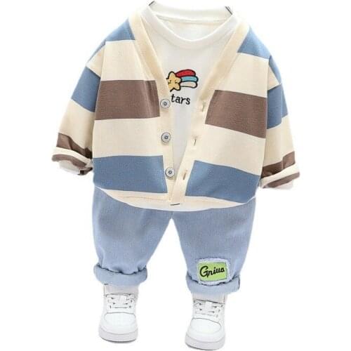 New Spring Autumn Baby Clothes Children Boys Casual Jacket T-Shirt Pants 3Pcs/Set Toddler Costume Infant Clothing Kids Tracksuit