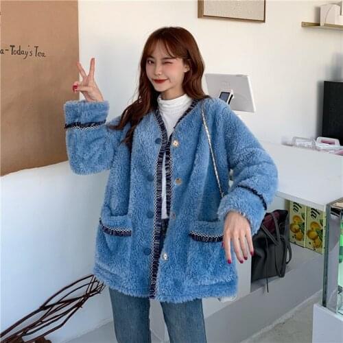 Make firm offers the very new lambs wool coat han edition fashionable joker small sweet wind fur coat