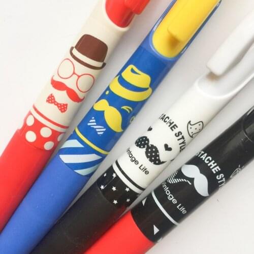2X Kawaii Moustache Beard Press Automatic Mechanical Pencil School Office Supply Student Stationery 0.5mm
