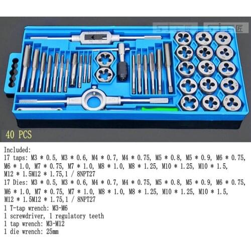 Taps Banya Hardware Tools / hand tapping wrench Banya cutter hand /40PCS