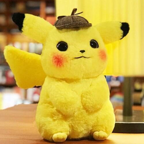 28CM Kawaii Pokemon Pikachu Plush Toy Dolls Cute Pokémon Movie Anime Stuffed Cartoon Animal Short Dolls Girl Gift Kids Toys