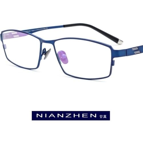 Pure Titanium Eyeglasses Frame Men Square Myopia Optical Eye Glasses for Men Vintage Retro Ultra Light Full Eyewear FONEX 1180