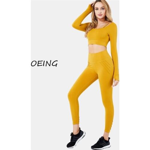 Autumn Yoga Set Long Sleeve Lounge Wear Set 2021 Workout Clothes for Women 2 Piece Set Women Gym Set Women