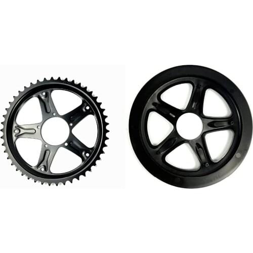 Chainring with Guard, 44/46/48/52T Chainwheel Chain Ring Sprocket Replacement Guard for Bafang Motor for Road Bike,Mountain Bike