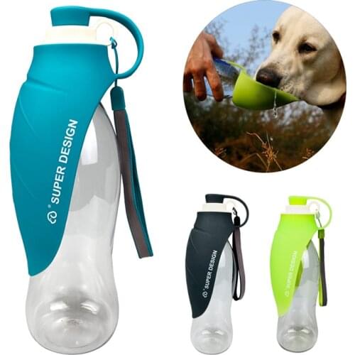 580ml Portable Pet Dog Water Bottle Soft Silicone Leaf Design Travel Dog Bowl For Puppy Cat Drinking Outdoor Pet Water Dispenser