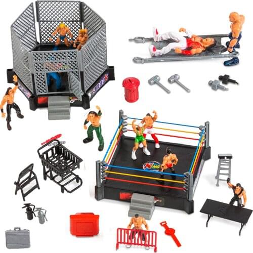 Wrestling Toys for Kids WWE Action Figures Elite Wrestlers Warriors Toys Undertake Ring & Realistic Accessories Fun Miniature