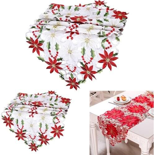 38*176cm Embroidered Luxury Table Runner Hollow Embroidered Tablecloth Home Dining Table Coffee Table Party Wedding Decoration