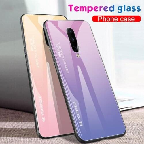 Luxury Newest Gradient Glass Phone Case For Oneplus 7 7T Pro Tempered Glass Protective Case For OnePlus 7 6 6T Shell