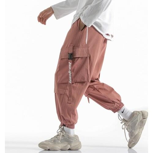 Hip Hop Men‘s Jogger Sweatpants Big Pocket Trousers Male Fashion Harem Pants Streetwear Men Cargo Pants Harajuku Large Size 3XL