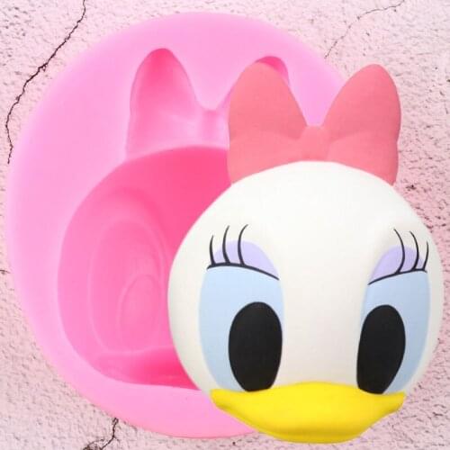 Disney Donald Daisy Duck Head Silicone Mold Soap Resin Aromatherapy Candle Plaster Mould Chocolate Fondant Cake Decorating Tools