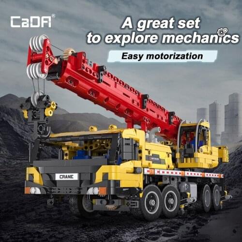 High-tech Bricks Crane DIY 3D Building Blocks Vehicle Construction Car Toys for Boys Adults Hobby Can Add Remote Control Truck