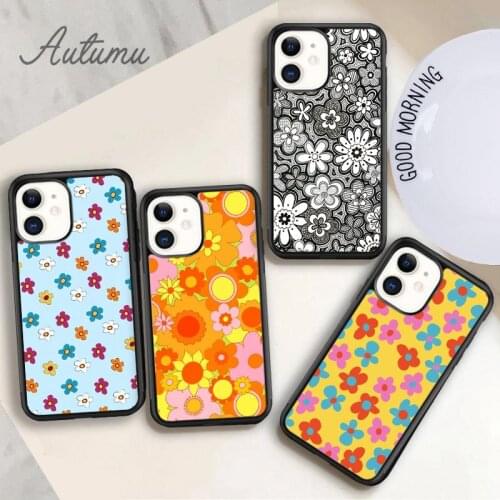 Funky Flower Phone Case for iPhone 11 12 Pro Max mini X XR XS SE 2020 5 6S 7 8 Plus Samsung Galaxy S8 S9 S10 Cover shell