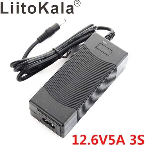 LiitoKala 3S 12.6V 5A Charger Power Supply Adapter 12V lithium Battery pack Li-ion batterites EU/US/AU/UK AC DC plug Converter