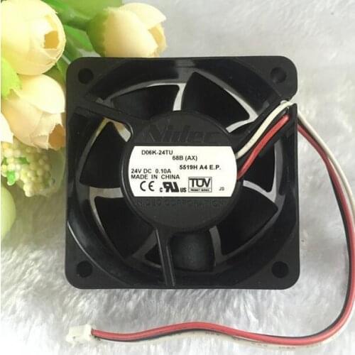 6CM 6025 D06K-24TU DC 24V 0.1A 2-line Suitable For Printer / Inverter Cooling Fan