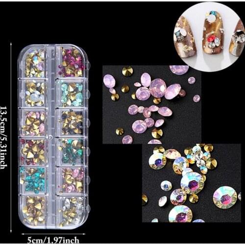 Nail Art 3D Rhinestone DIY Nail Gem with Tweezers & Rhinestone Dotting Pen Nail Art Decoration Dotted Tool for Women Girls