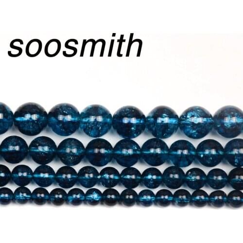 4-12mm Blue Natural Charm Crystal Beads Loose Spacer Beads For Jewelry Making Diy Necklace Diy Wholesale Craft Handamade